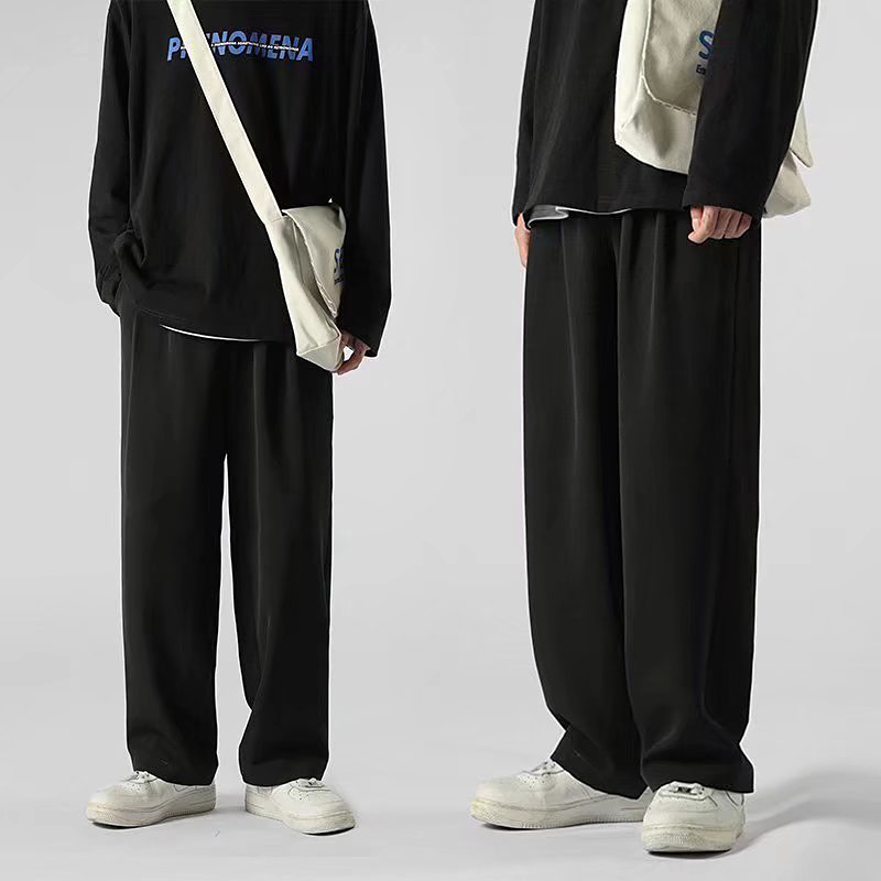 Quần âu nam ống xuông cạp chun cogiãn kiểu dáng hànquốc. quần ốngrộng unisex.Quần tây dáng baggy vải dầy co dãn mùahè