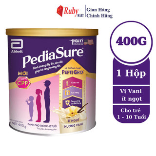 Sữa bột Pediasure 400g hương vani ít ngọt cho trẻ biếng ăn từ 1 đến 10 tuổi