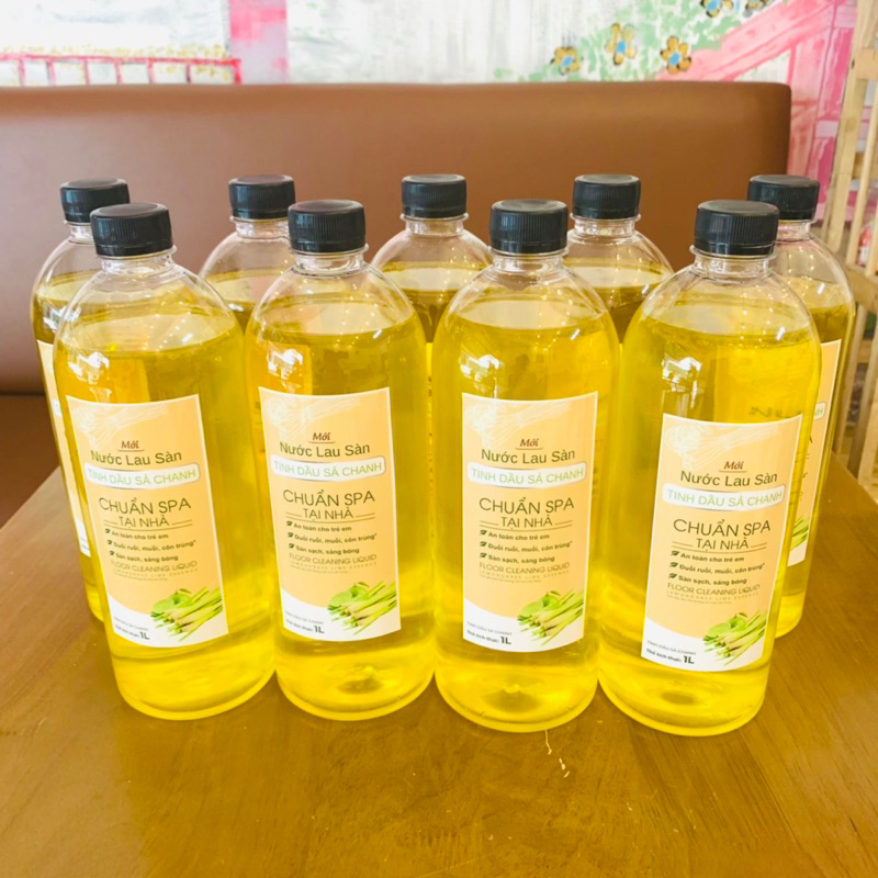 Nước lau sàn nhà tinh dầu SẢ CHANH-BẠC HÀ-LAVENDER 1000ml - Đuổi muỗi, côn trùng, sàn sạch, sáng bóng