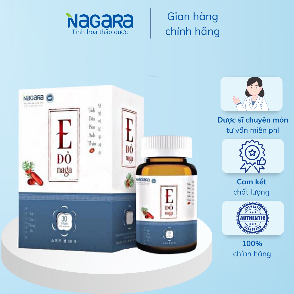 E Đỏ NAGA - Giúp bổ sung vitamin E cho cơ thể, làm đẹp da, giảm nám tàn nhan - MIPMC
