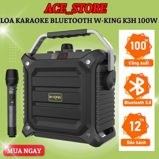 Loa karaoke bluetooth w-king k3h 100w tặng kèm mic, loa di động, pin cực lâu - bh 12 tháng