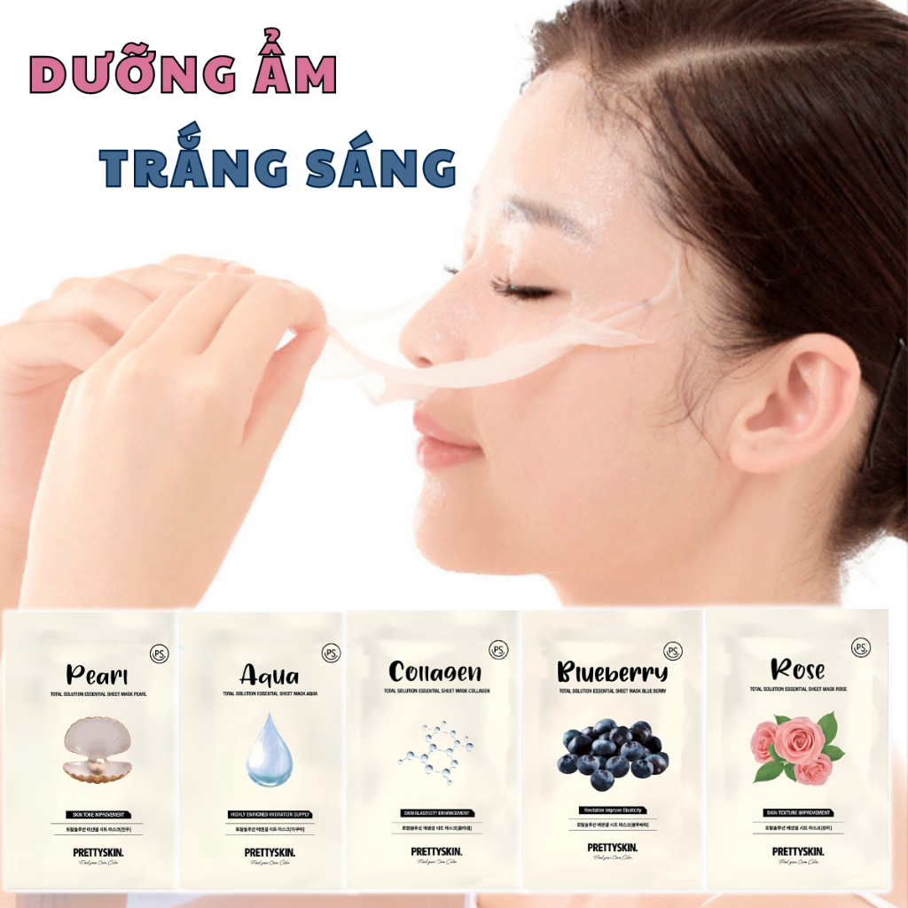 Mặt Nạ Giấy Pretty Skin Mask Vitamin Dưỡng Trắng Da Cấp Ẩm Tái Tạo Collagen Chăm Sóc Phục Hồi Da Giảm Mụn Hàn Quốc 23g | BigBuy360 - bigbuy360.vn