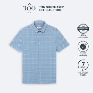 Áo sơ kẻ ngắn tay TQQ SMK04C dáng Slimfit ôm nhẹ, thấm hút mồ hôi vượt trội, co giãn 4 chiều, hạn chế nhăn
