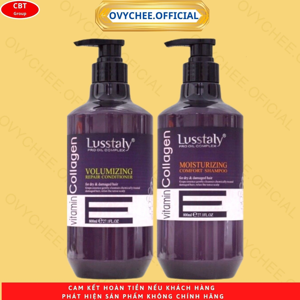 ComBo Dầu Gội Xả Lusstaly vitamin E 500ml - 800ml dưỡng ẩm mềm mượt phục hồi tóc chống rụng tăng phồng |OVYCHEE.OFFICIAL