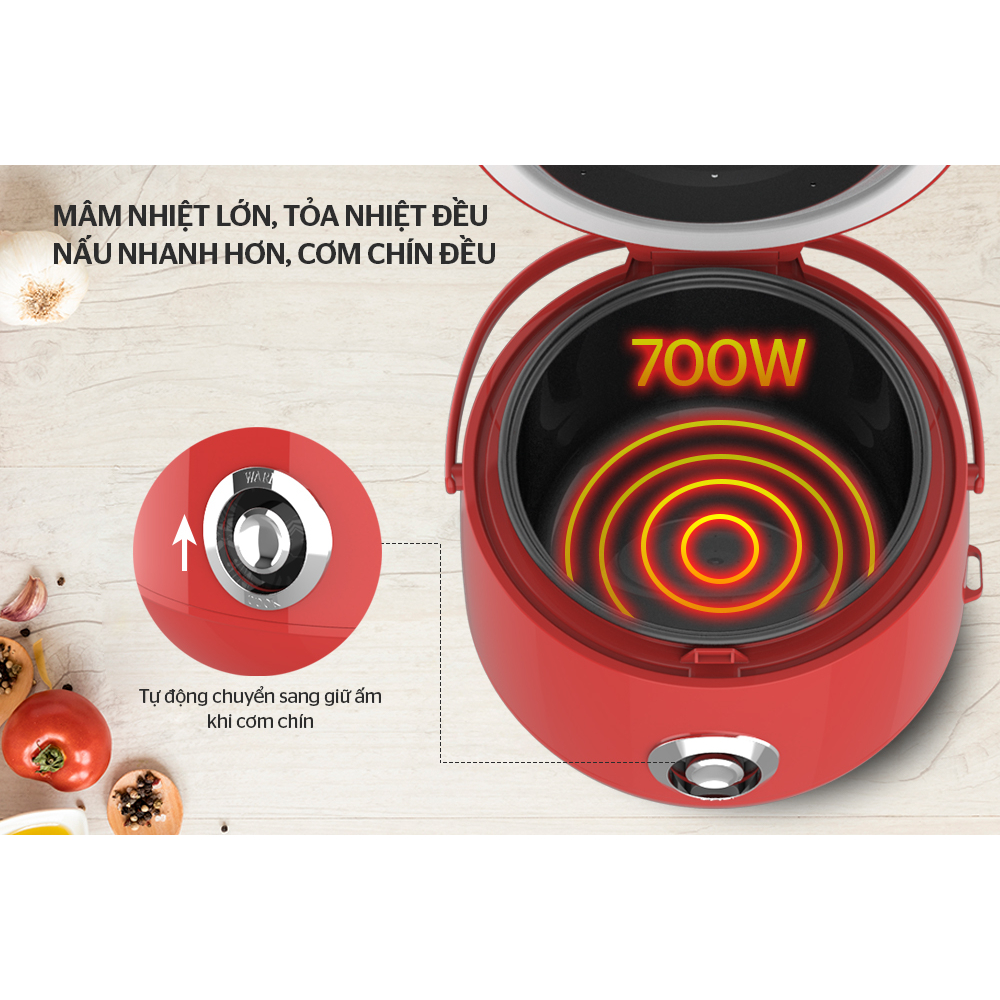 Nồi cơm điện 1.8L Sunhouse SHD8606R