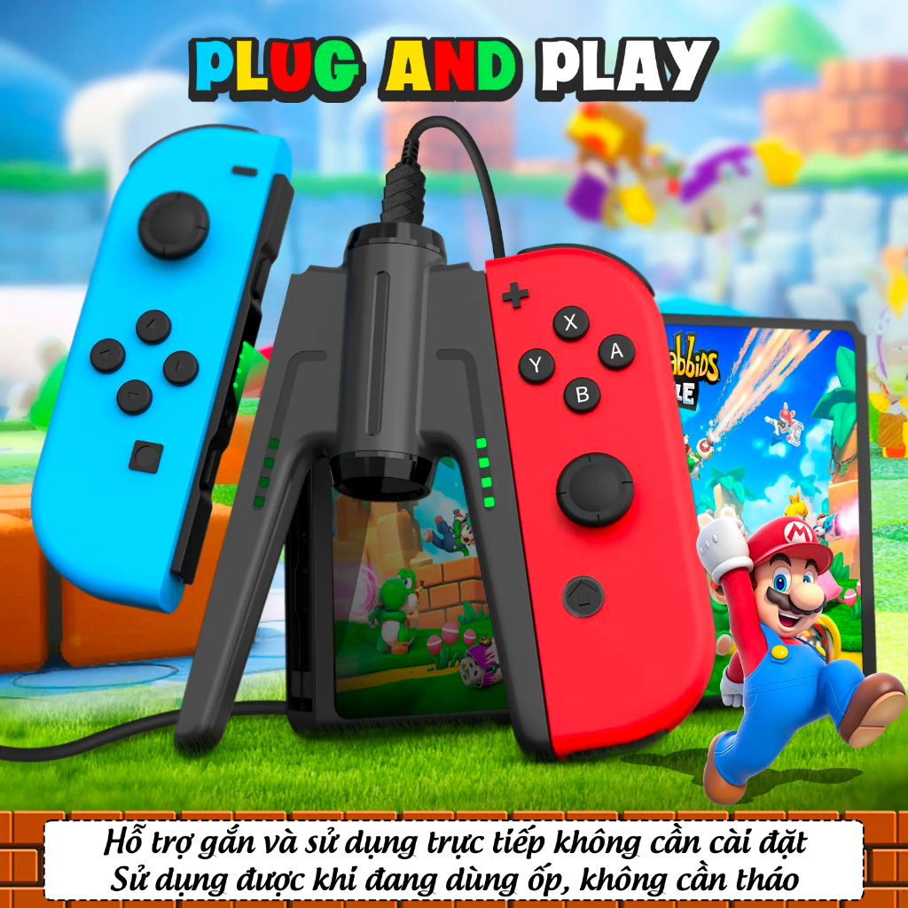 Grip Sạc Joy Con chữ V cho Nintendo Switch chính hãng IINE