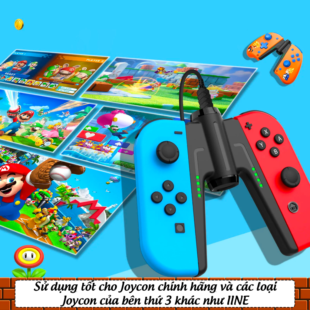 Grip Sạc Joy Con chữ V cho Nintendo Switch chính hãng IINE