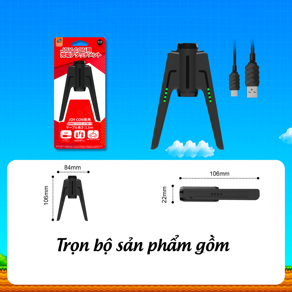 Grip Sạc Joy Con chữ V cho Nintendo Switch chính hãng IINE