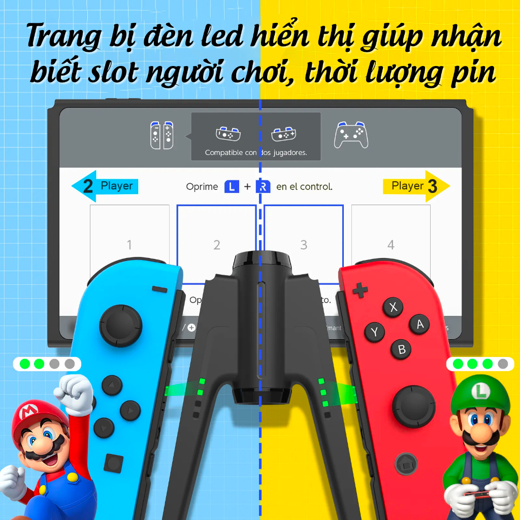 Grip Sạc Joy Con chữ V cho Nintendo Switch chính hãng IINE