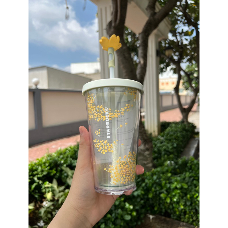 Cold Cup Starbucks Stopper Bông Hoa - 16OZ