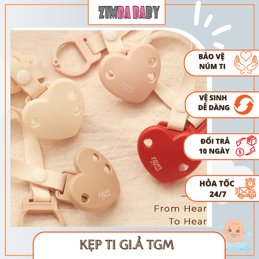 Kẹp ti giả hình tim chống rơi TGM không gây độc hại chất liệu được làm bằng silicone siêu tiện lợi mà vô cùng an toàn