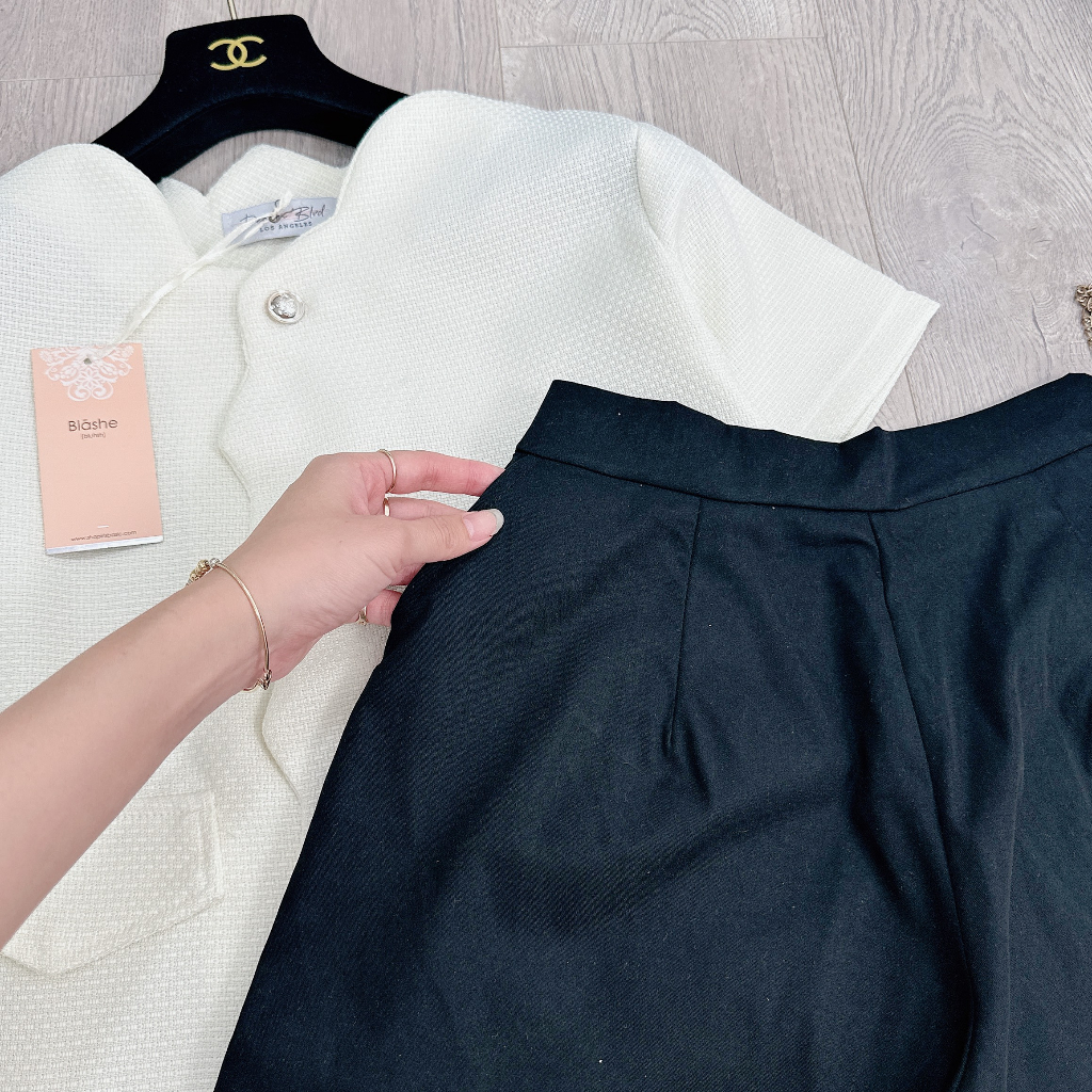 Set áo dạ lượn vạt mix quần sooc siêu hot BN971