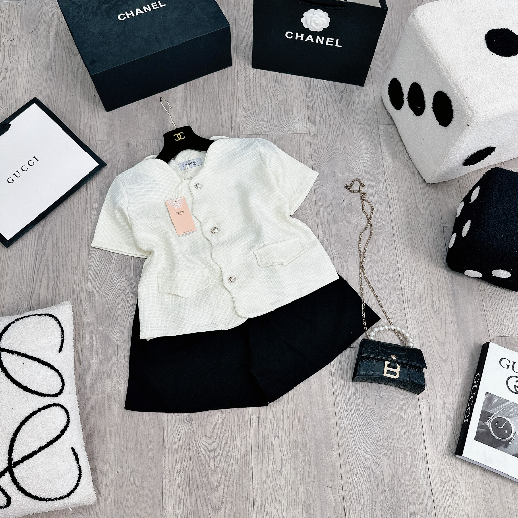 Set áo dạ lượn vạt mix quần sooc siêu hot BN971