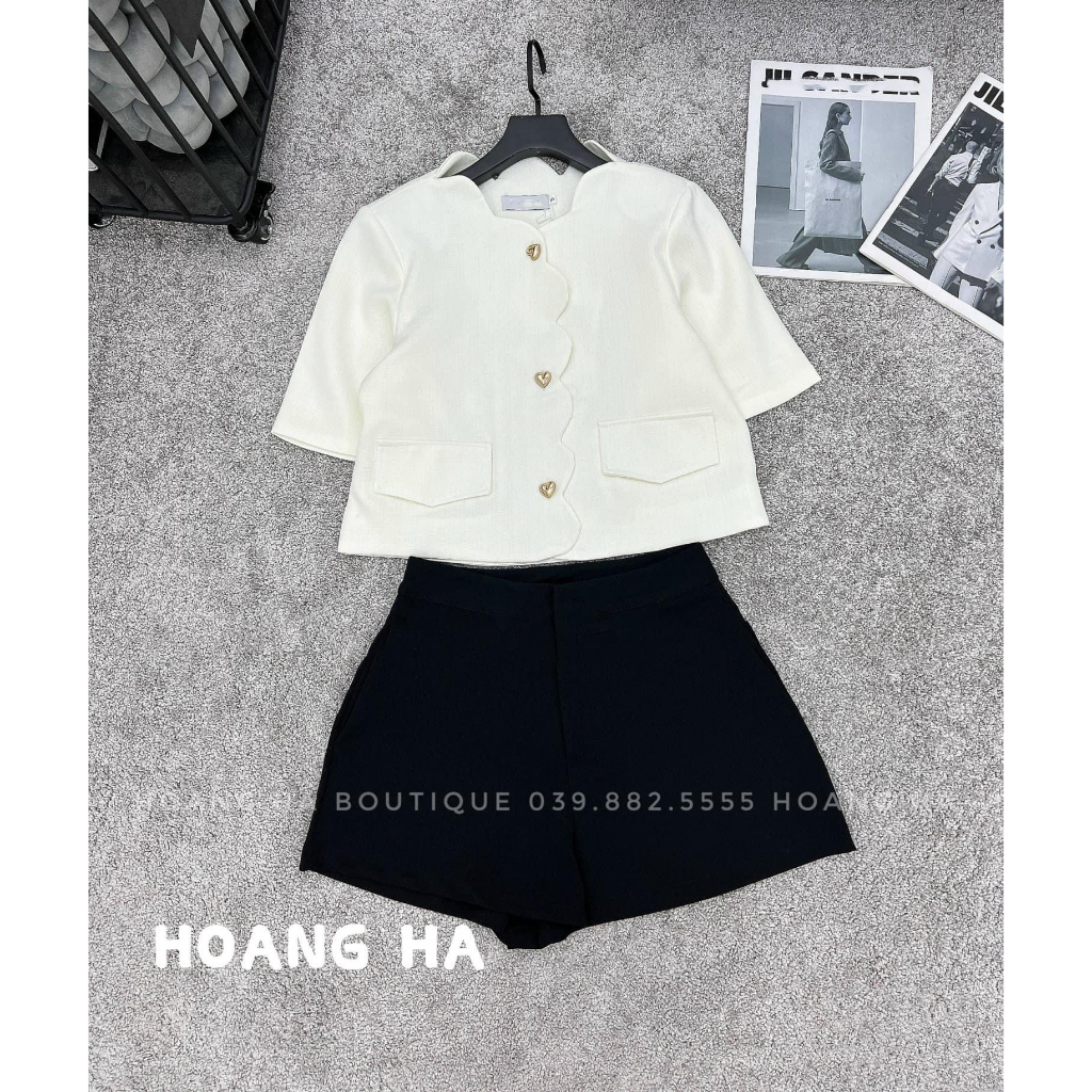Set áo dạ lượn vạt mix quần sooc siêu hot BN971