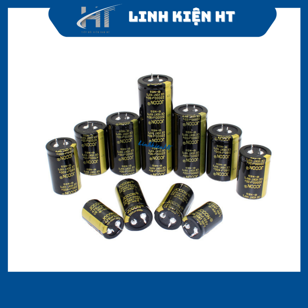 Tụ hóa 50V 10000uF 30x50mm chân cứng JCCON Audio - Linh kiện HT