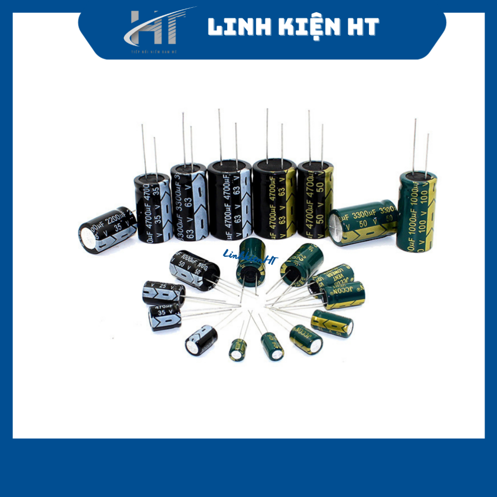 Tụ hóa 50V 10000uF 30x50mm chân cứng JCCON Audio - Linh kiện HT