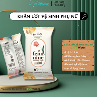 Khăn giấy ướt phụ khoa EcoWipes gói 10 tờ vệ sinh vùng kín phụ nữ hương