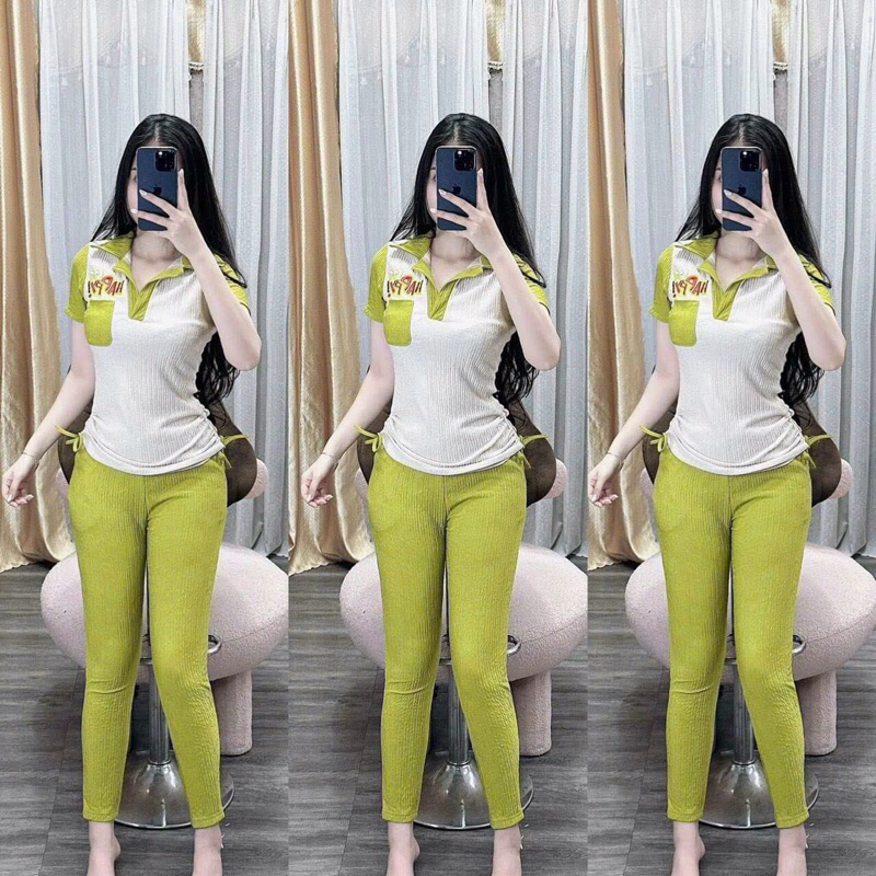 Sét Bộ Thụ Xốp Nhật Cao Cấp Quần Ôm Có Túi Quần _Đồ Bộ Nữ Mặc Nhà Đi Chơi Dạo Phố Mẫu Hottrend —Xu Hướng Rẻ _Pusam Shop
