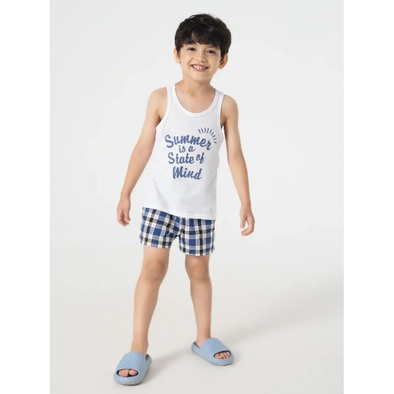 Pack 2 quần đùi mặc nhà chất thô cotton bé trai Canifa