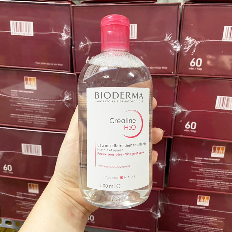 Nước Tẩy Trang Bioderma Sensibio H2O 500ml Màu Hồng Chính Hãng Cho Da Nhạy Cảm Hoặc Da Thường