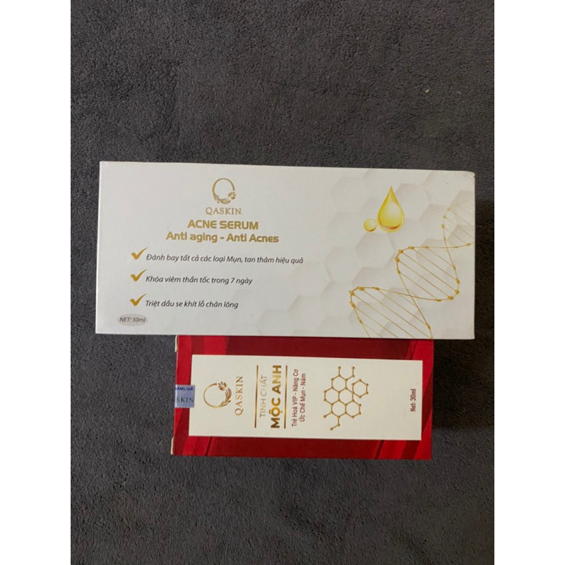 Tinh chất + serum mụn mờ thâm mụn rỗ sẹo QASKIN ( hiệu quả sau 5 ngày sử dụng )
