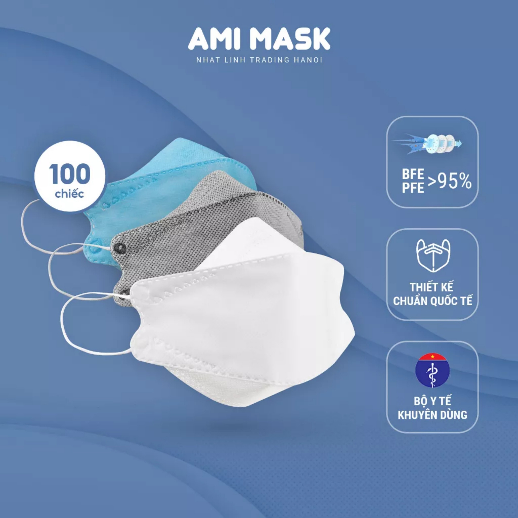 [30-100 chiếc] Khẩu trang y tế AMI KF94 mask 4 lớp