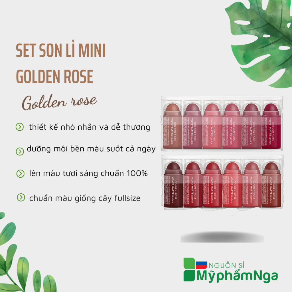 Set son lì mini Golden rose Thổ nhĩ kỳ (set 6 thỏi mini)