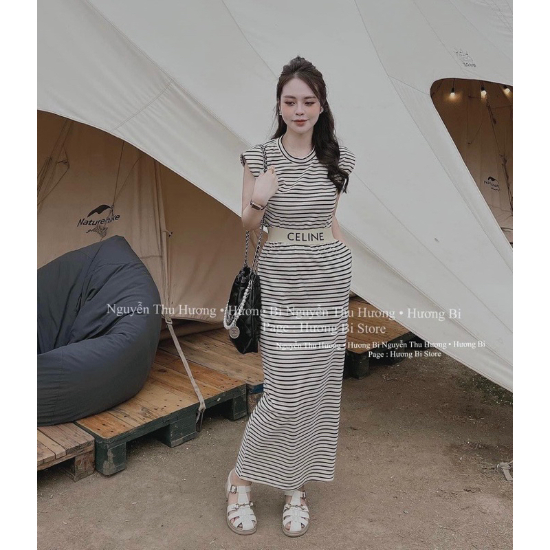 💥sỉ💥Set váy kẻ ngang-áo có khoá cho con ti
