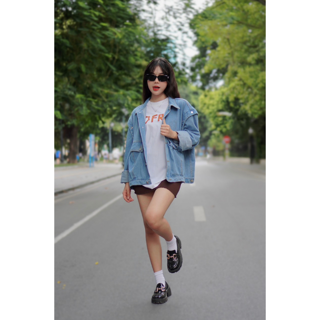 - Áo Denim Jacket 2in1  Form Unisex Nam, Nữ.