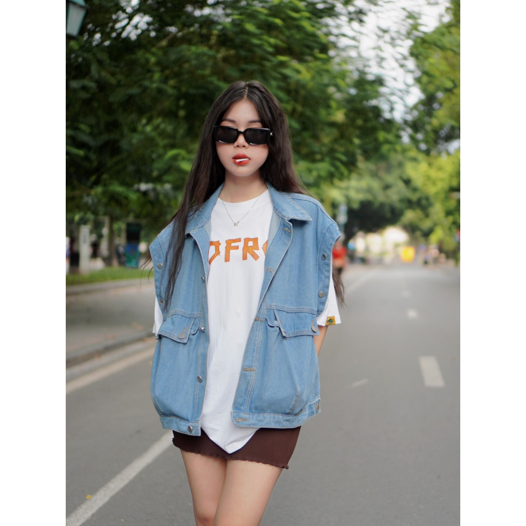 - Áo Denim Jacket 2in1  Form Unisex Nam, Nữ.