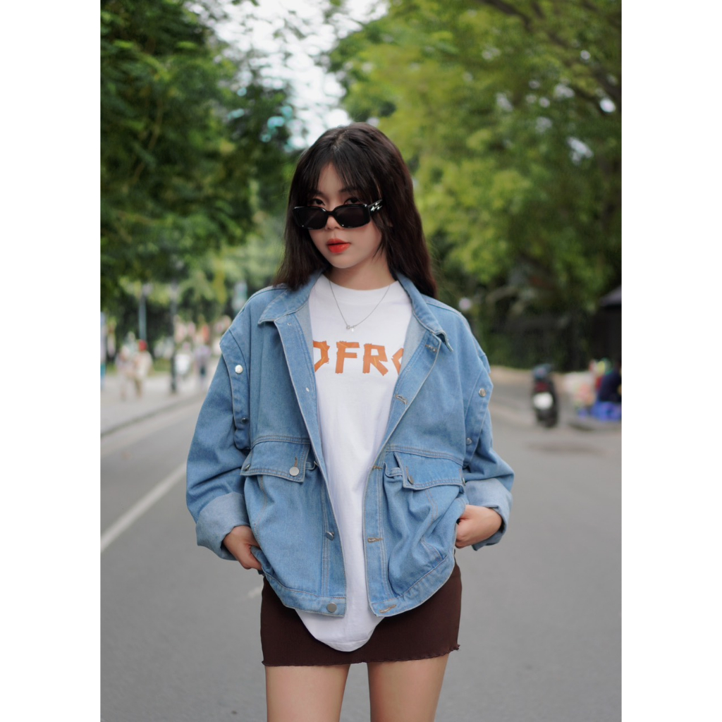 - Áo Denim Jacket 2in1  Form Unisex Nam, Nữ.