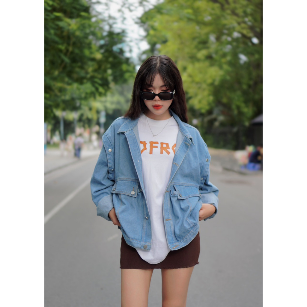 - Áo Denim Jacket 2in1  Form Unisex Nam, Nữ.