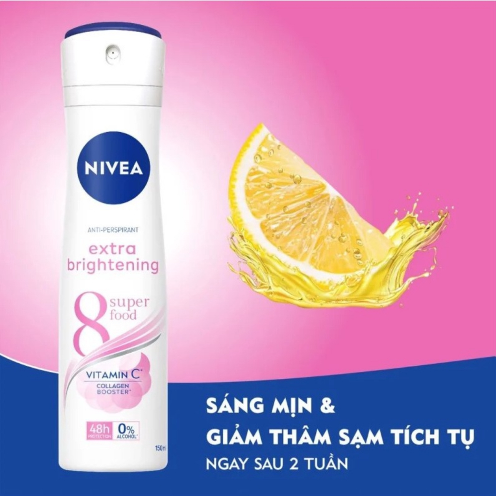 Xịt Khử Mùi Sáng Da Hương Hoa Nivea Serum Deep Serum Spray 150ML