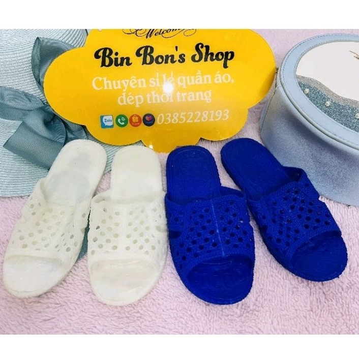 Dép tổ ong trẻ em 2 màu trắng -xanh size 30-39