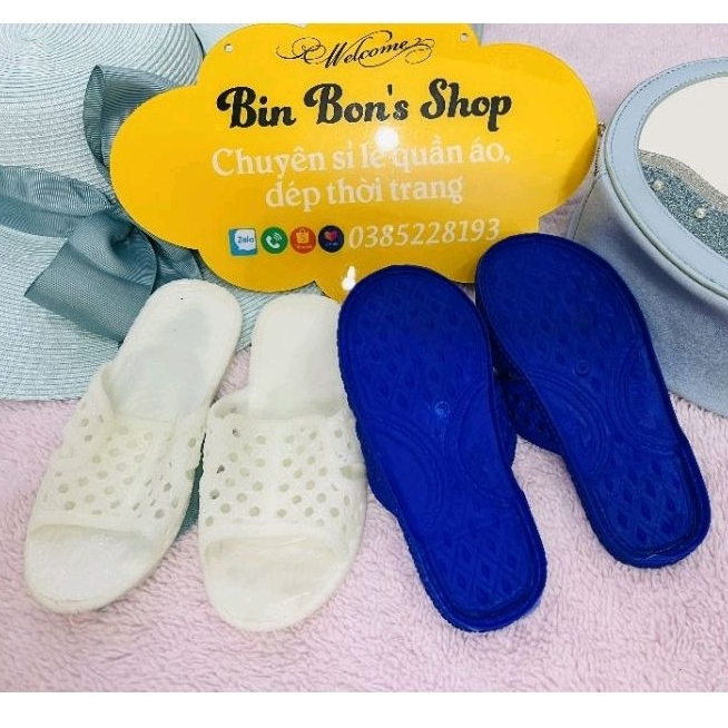 Dép tổ ong trẻ em 2 màu trắng -xanh size 30-39