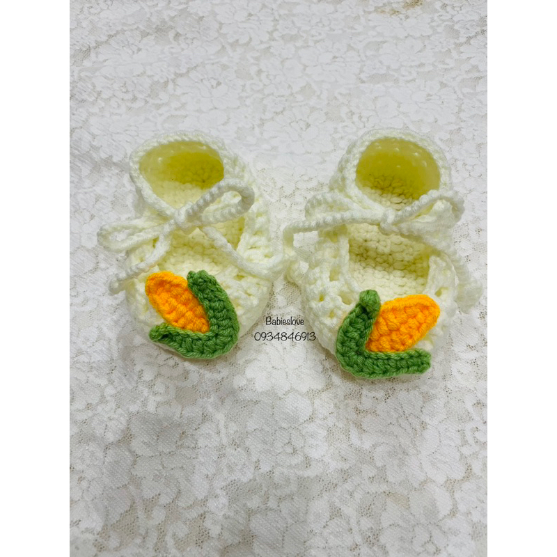 Giày len mẫu trái bắp bé 0 đến 18 tháng tuổi