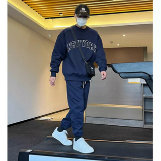 Set bộ nỉ thể thao newyork logo nổi form rộng rãi thoải mái hợp thời trang 2023, chất liệu nỉ ngoại dày dặn mềm mịn