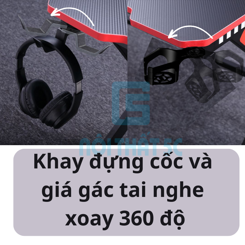 Bàn gaming làm việc mặt gỗ thiết kế cá tính decor phòng game, Bàn UKZ chắc chắn bền bỉ để PC máy tính cây