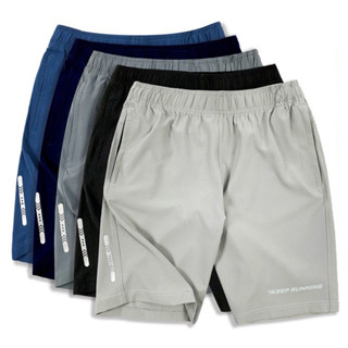 Quần đùi short thể thao nam tập gym vải gió thoáng mát, logo mặc trước và sau quần ép phản quang