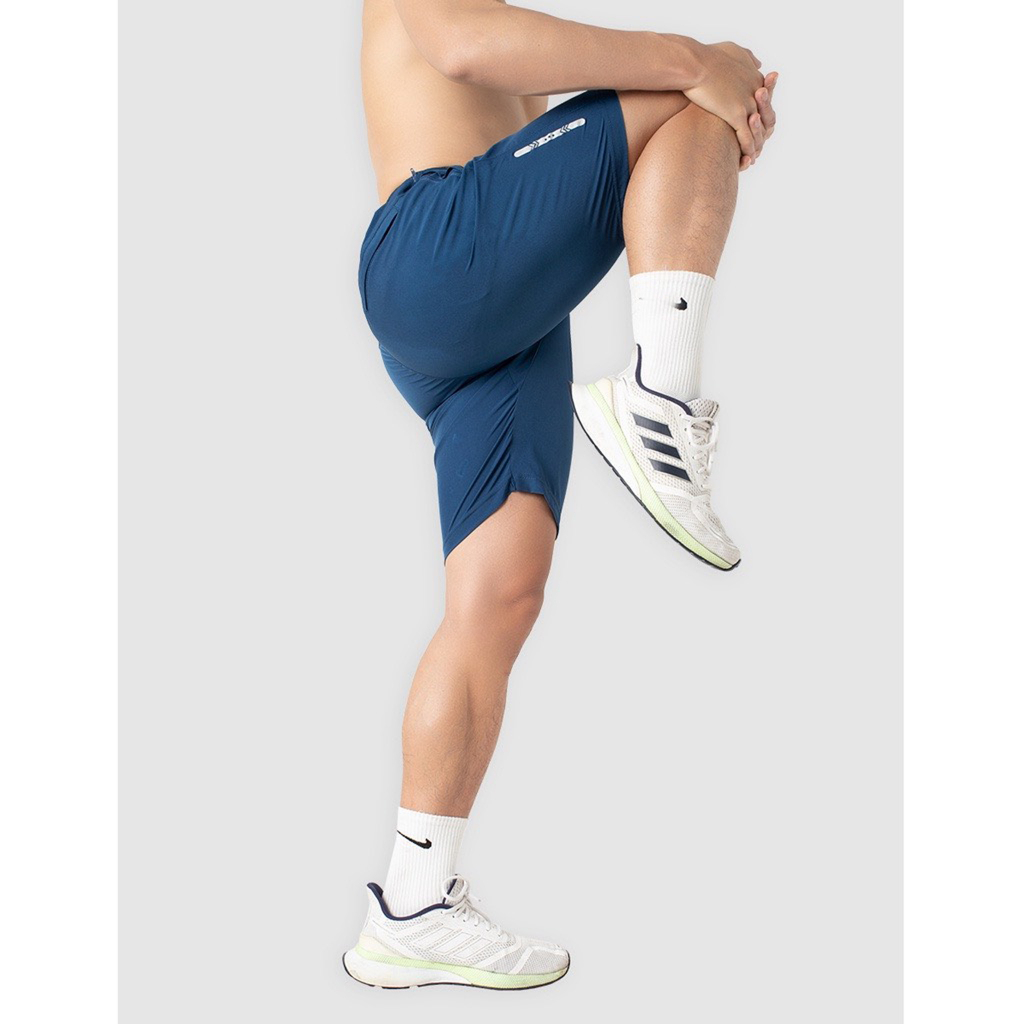 Quần short thể thao, quần đùi nam tập gym vải gió thoáng mát logo mặc trước và sau quần ép phản quang