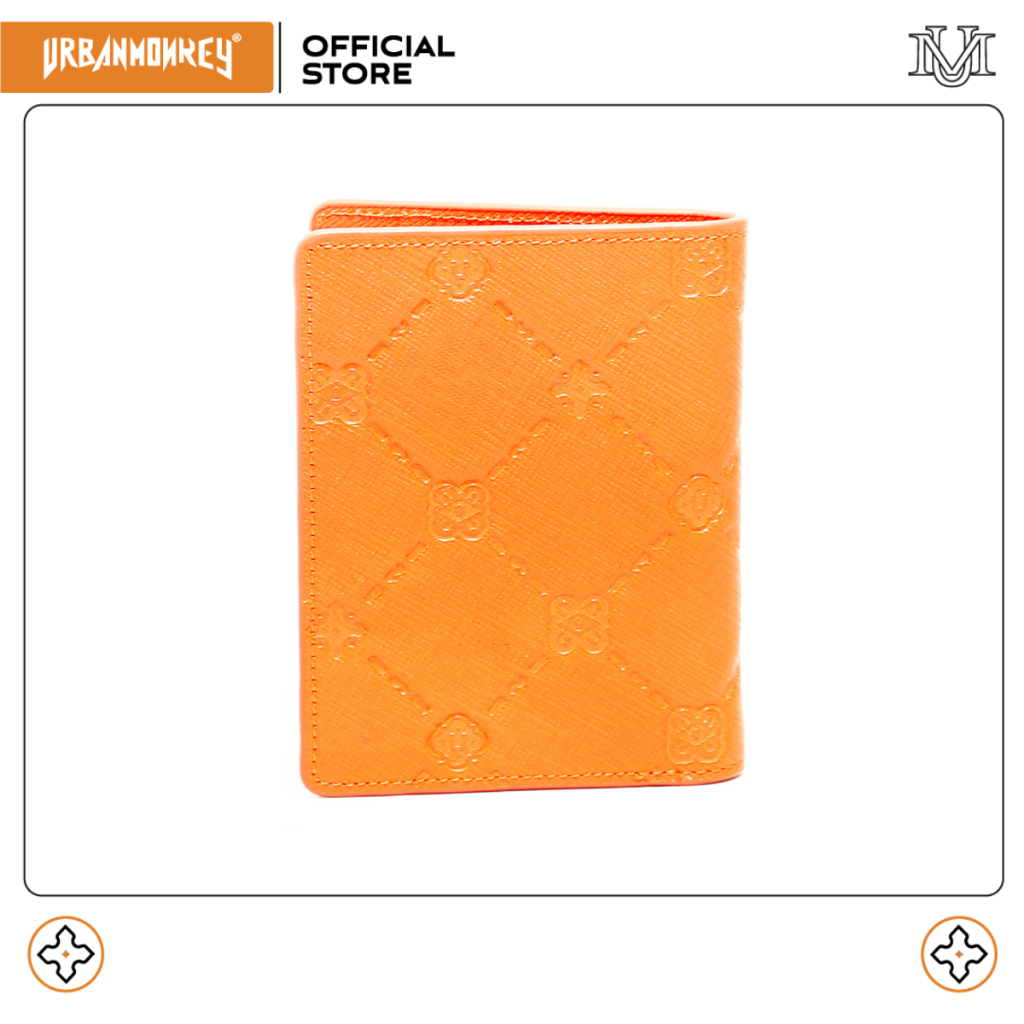 Ví Ngắn Da URBAN MONKEY LOLIPOP Màu Cam Logo Nối Bật