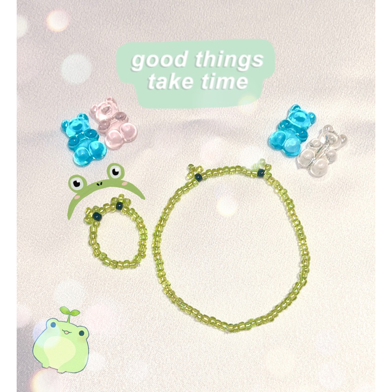 Set vòng tay + nhẫn mắt ếch