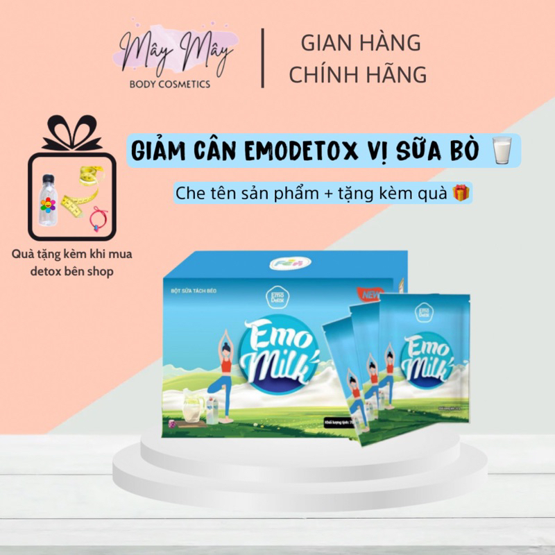 [ Freeship + Quà ]Giảm Cân Emoslim - Emo Detox Bột Sữa Bò Tách Béo Chính Hãng - Cấp Tốc - Hiệu Quả