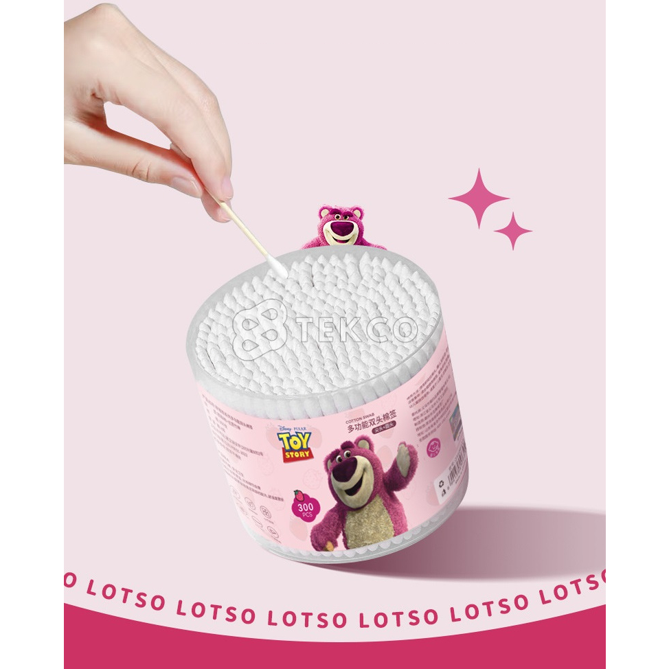 Hộp 300 Tăm Bông Ngoáy Tai 2 Đầu Vệ Sinh Tai, Mũi Kháng Khuẩn  - Bông Lấy Ráy Tai