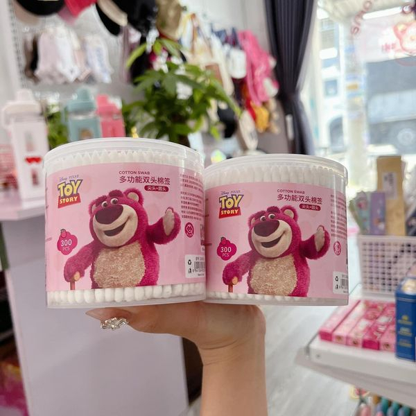 Hộp 300 Tăm Bông Ngoáy Tai 2 Đầu Vệ Sinh Tai, Mũi Kháng Khuẩn  - Bông Lấy Ráy Tai