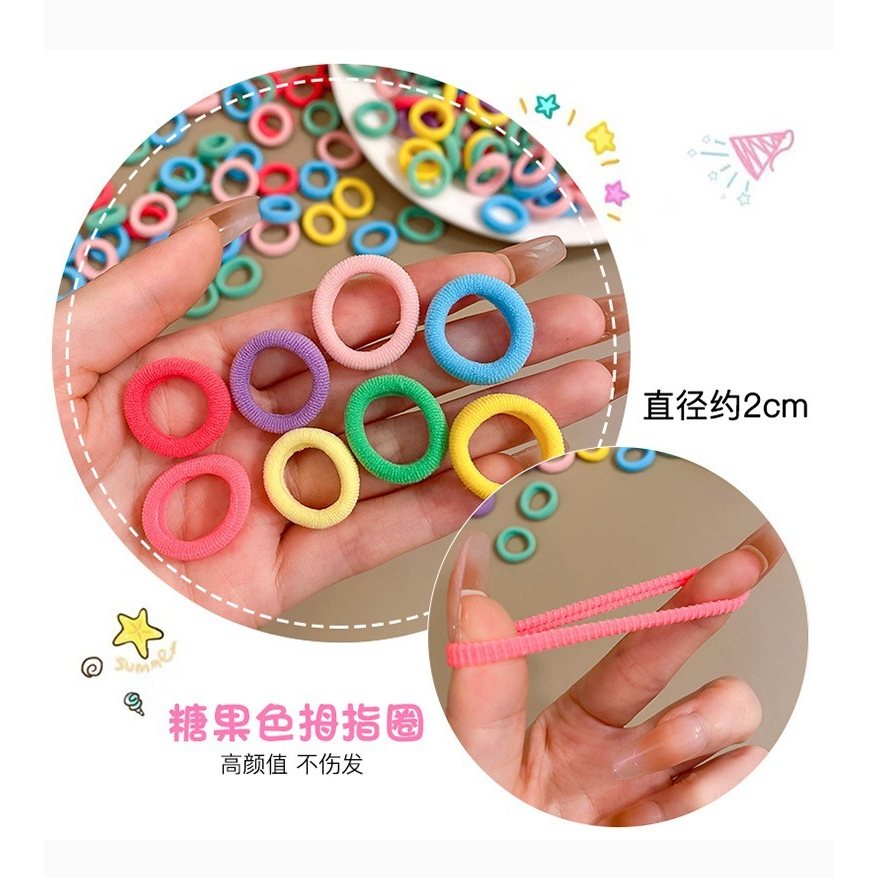 Túi 500 Thun Buộc Tóc Trẻ Em Nhiều Màu Sắc - Chun Cột Tóc Cho Bé Siêu Dễ Thương