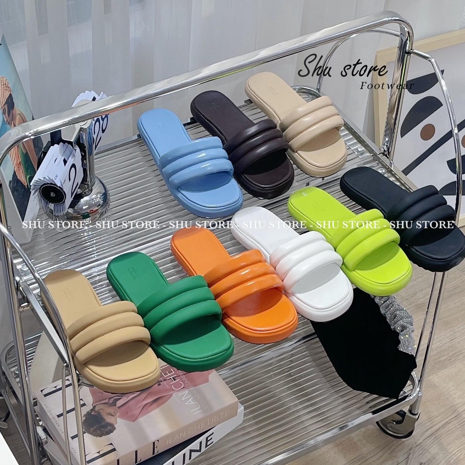 Shu Store | Dép quai ngang dép đế bằng 3cm quai phồng mang êm chân thời trang nữ