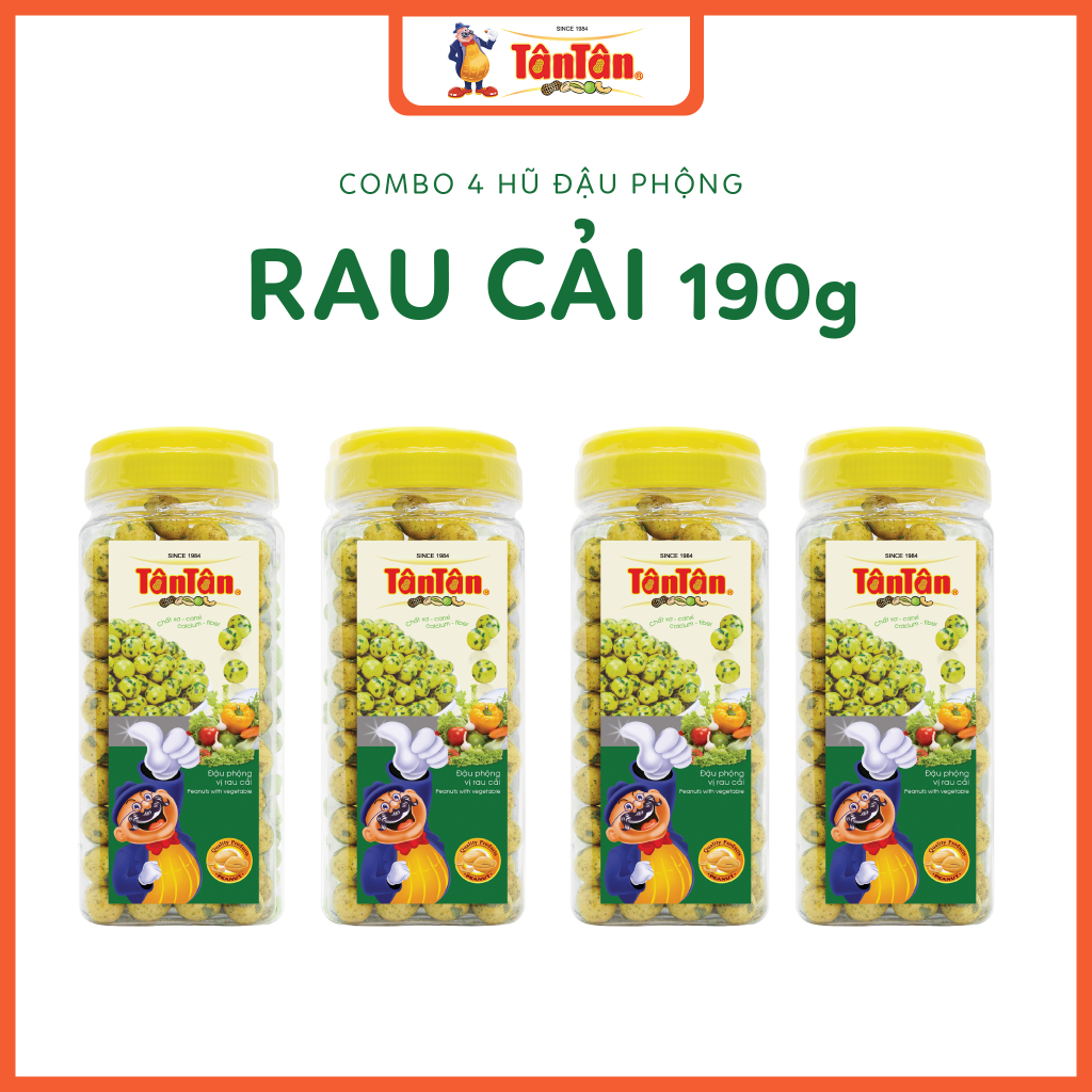 Combo 4 hủ Đậu Phộng Rau Cải Tân Tân 190g