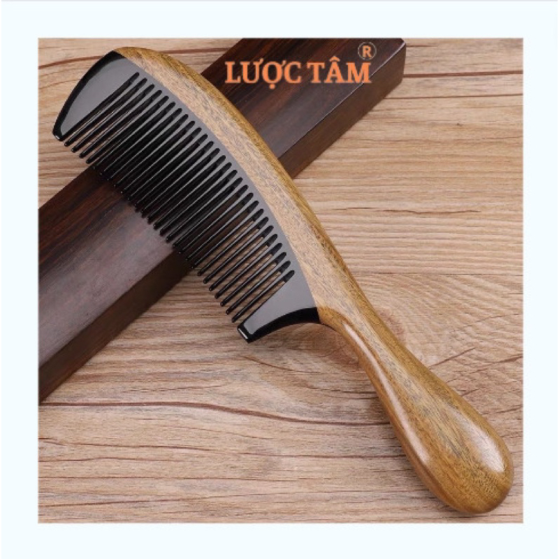 Lược chải tóc Gỗ thơm ghép sừng massage tạo cảm giác thoải mái dễ chịu
