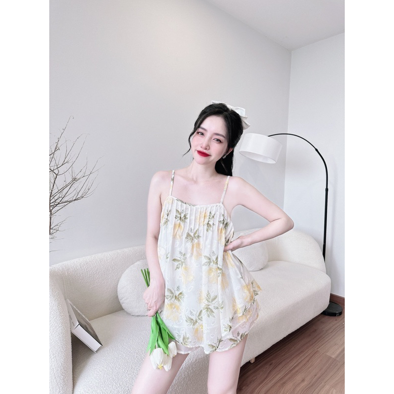 BỘ ĐŨI TƠ THÊU XẾP LY SIZE 45-65KG, ĐỒ NGỦ 2 DÂY SEXY, GỢI CẢM
